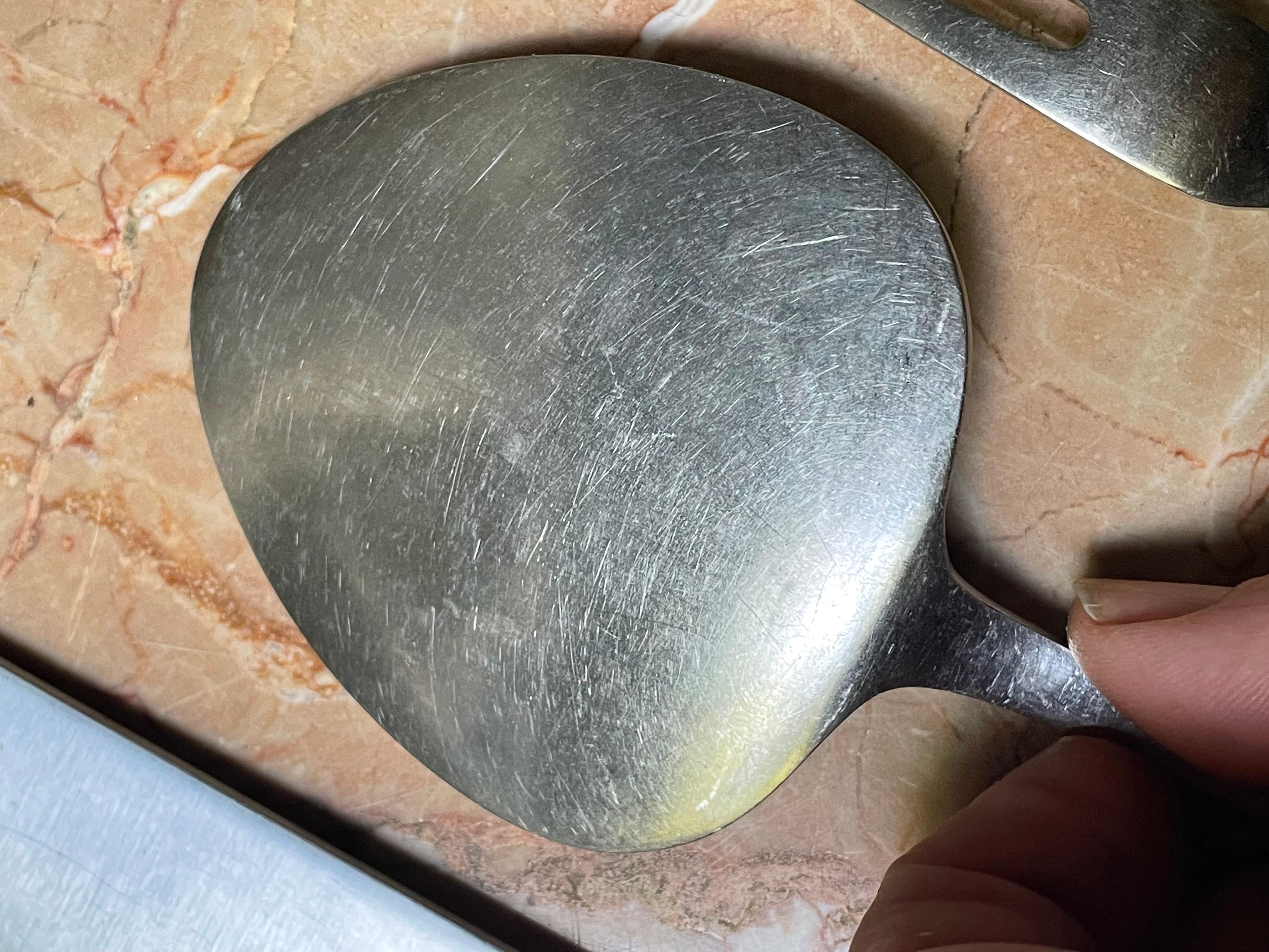 Georg Jensen Mitra Stainless Steel 4 Serving Ladle Cake Knife olive Fork Bonbon For Sale 4