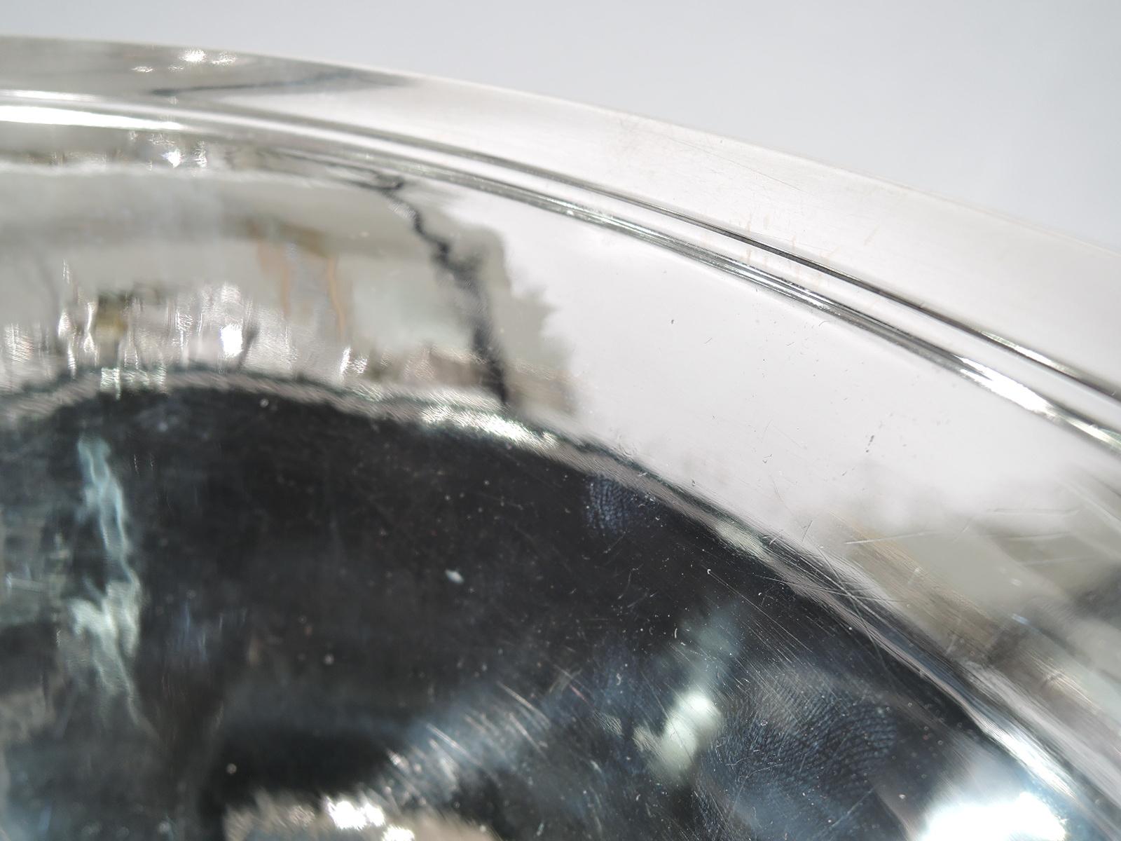 Danish Georg Jensen Modern Hand-Hammered Sterling Silver Centerpiece Bowl