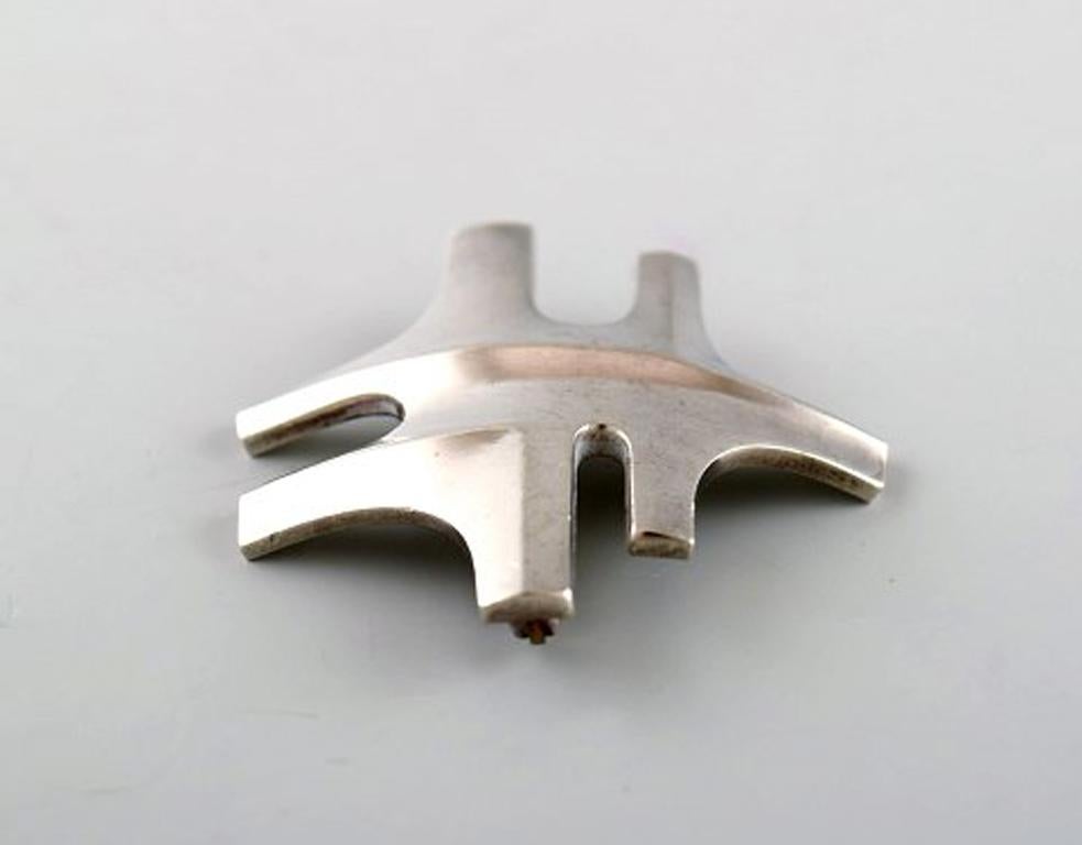 Georg Jensen Modernist Brooch in Sterling Silver In Good Condition In bronshoj, DK