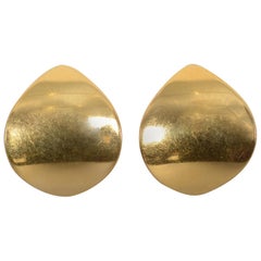 Vintage Georg Jensen Modernist Gold Earrings