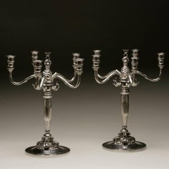 Georg Jensen Monumental "Dolphin" 830 Silver Candelabra No. 224 Very Rare