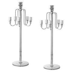 Georg Jensen Monumental Sterling Silver Candelabra