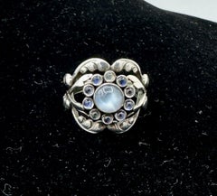 Georg Jensen Anillo Moonlight Blossom Piedra Lunar 10 Dinamarca Plata de Ley