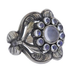 Georg Jensen Moonlight Blossom Moonstone Silver Ring 10