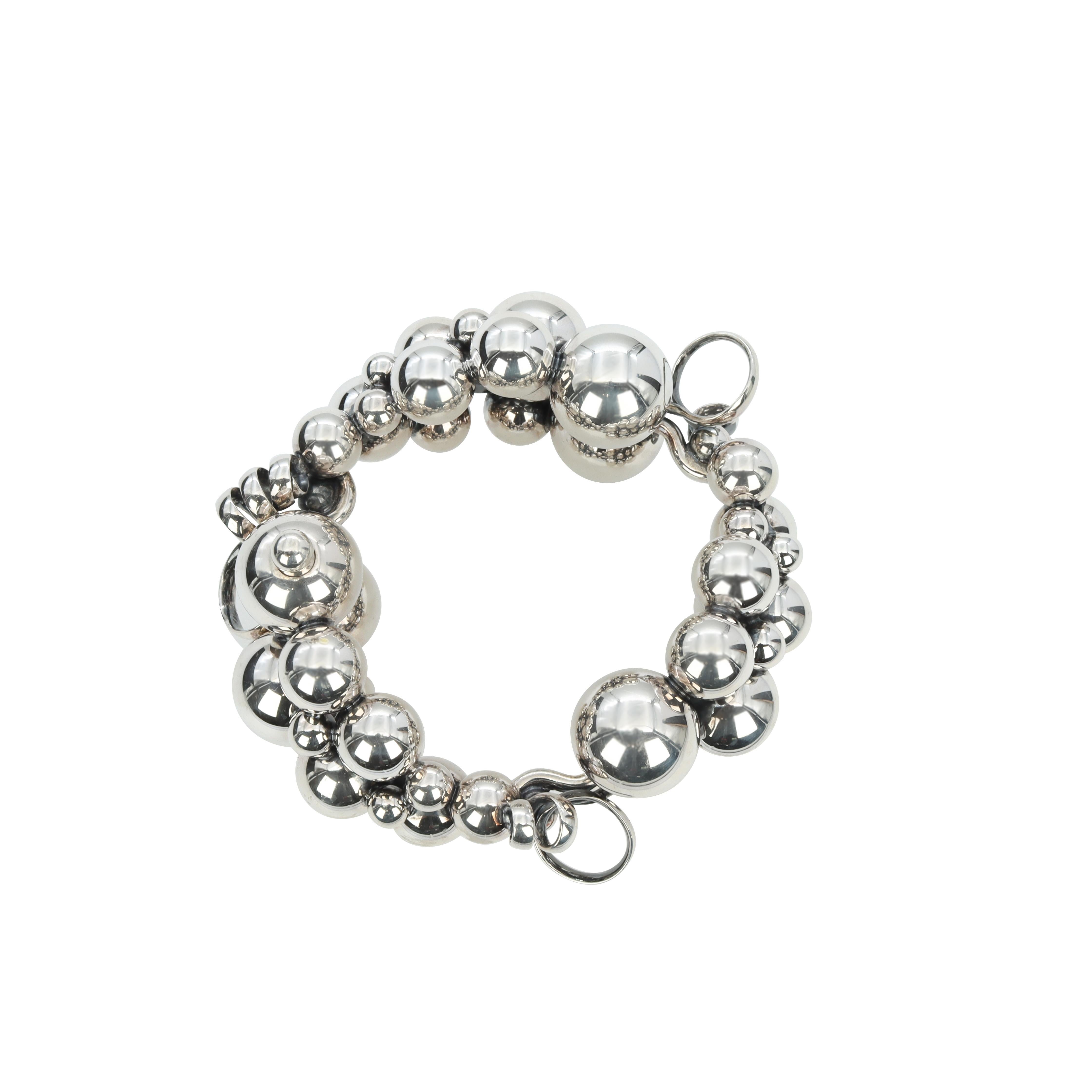 Georg Jensen, Uvas a la luz de la luna, plata de ley 925, pulsera con mensaje Contemporáneo en venta