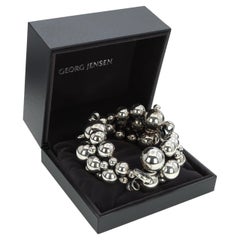 Georg Jensen, Moonlight Grapes, 925 Sterling Silver, Statement Bracelet