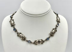 Georg Jensen Moonstone Moonlight Blossom Necklace Vintage Sterling No. 15