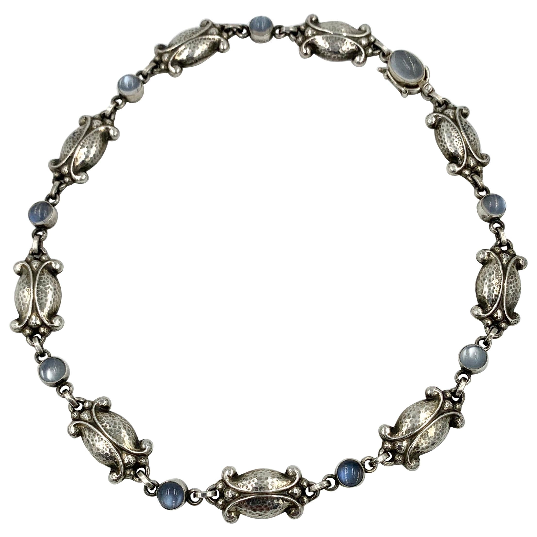 Georg Jensen Moonstone Moonlight Blossom Necklace Vintage Sterling No. 15