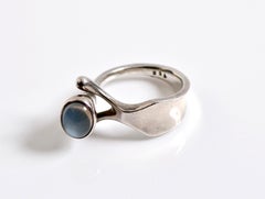 Georg Jensen Moonstone Ring Designed by Vivianna Torun Bulow-Hube Denmark
