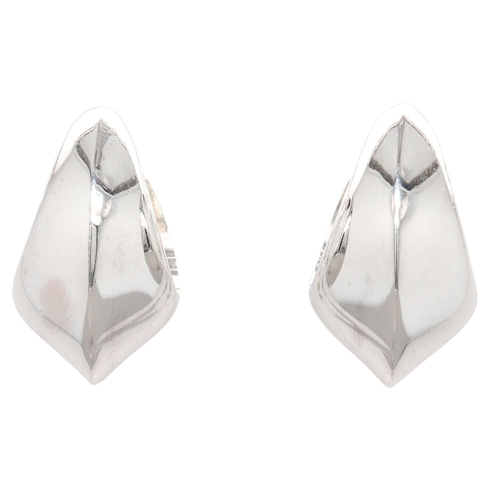 Georg Jensen Nanna Ditzel Modernist Sterling Silver Model 126 Hoop Earrings en venta