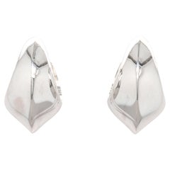 Georg Jensen Nanna Ditzel Modernist Sterling Silver Model 126 Hoop Earrings