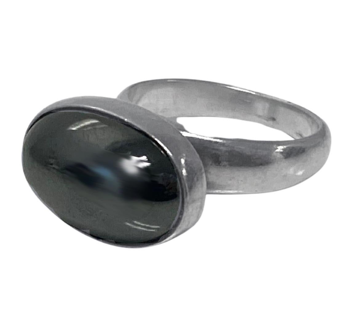 Georg Jensen Nanna Ditzel Ring C.1960 Hematite # 123B For Sale 6