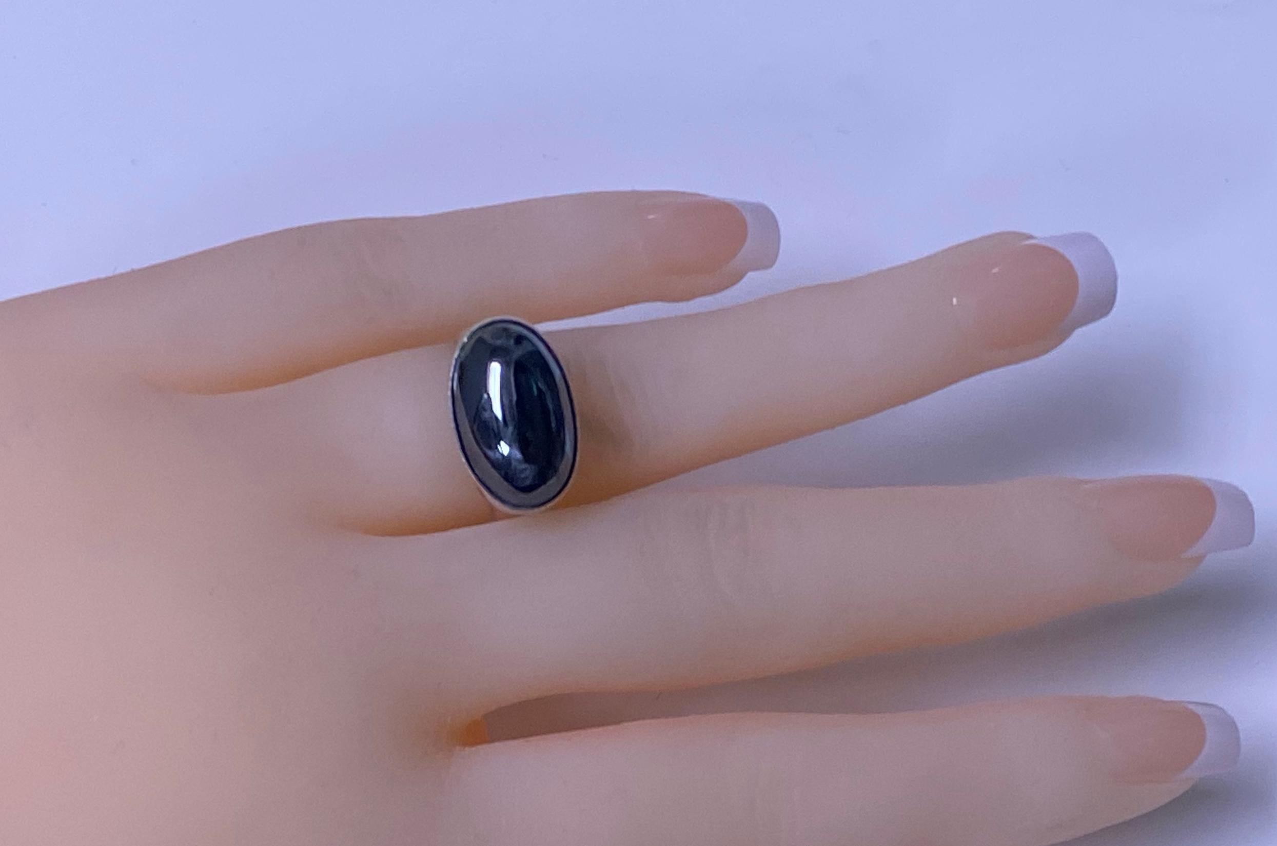 Georg Jensen Nanna Ditzel Ring C.1960 Hematite # 123B For Sale 2