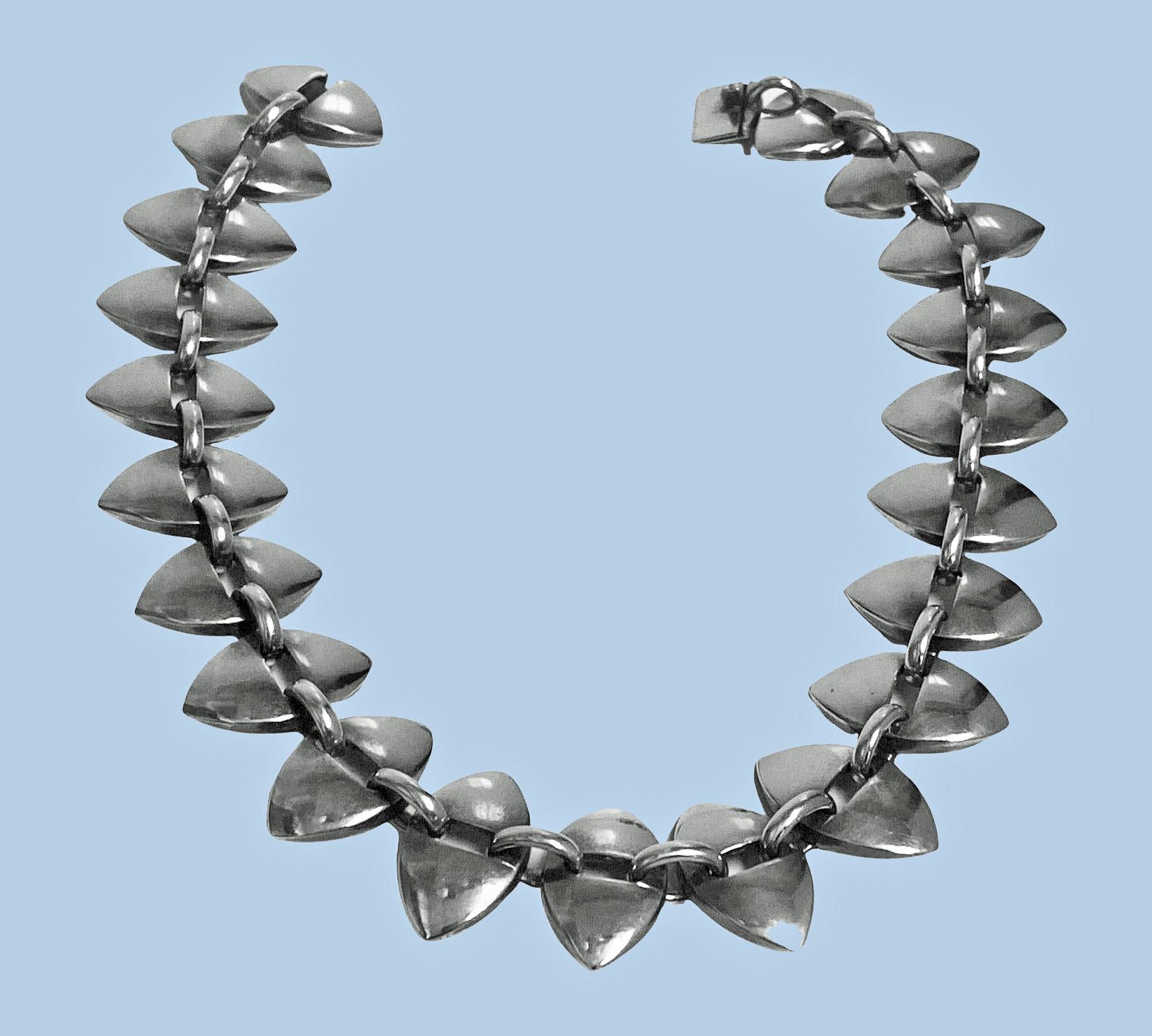 Modernist Georg Jensen Nanna Ditzel Sterling Silver Necklace No. 106 For Sale