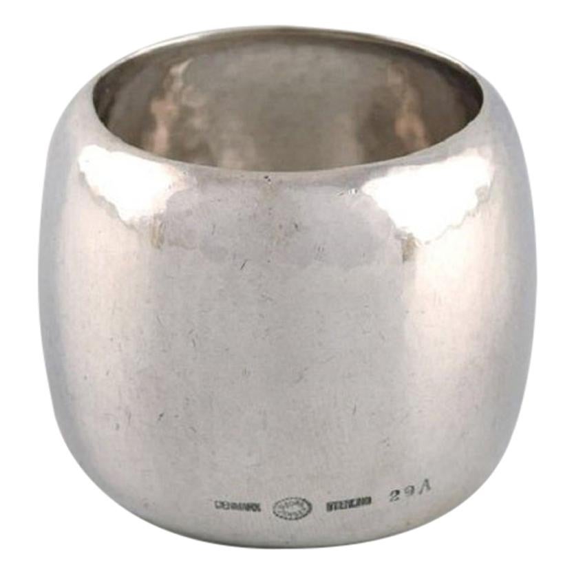 Georg Jensen Napkin Ring in Hammered Sterling Silver, Model Number 29A