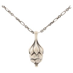 Vintage Georg Jensen Necklace Acorn 1991 Sterling Silver 925 Heritage Chain Nut