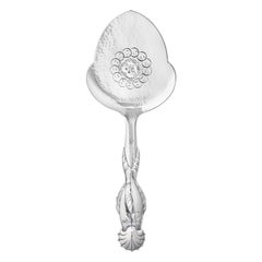 Georg Jensen No. 55 Sterling Silver Fish Serving Spoon with Fish Motif