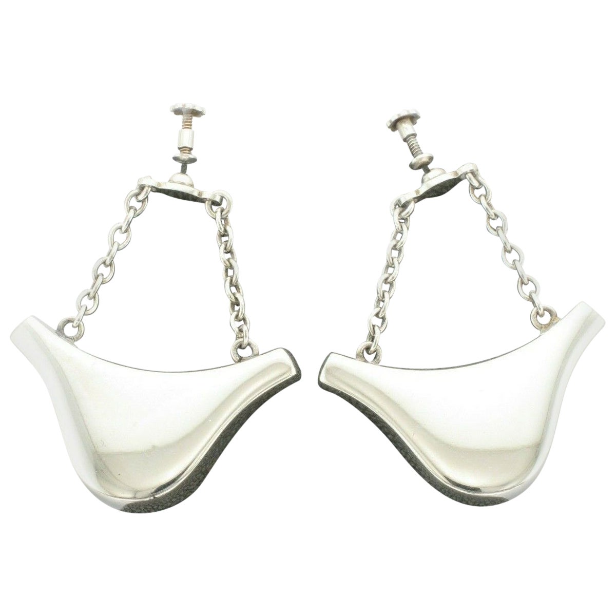 Georg Jensen nº 161 Pendientes Astrid Fog de plata de ley 925 con cierre de rosca