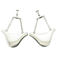 Georg Jensen nº 161 Pendientes Astrid Fog de plata de ley 925 con cierre de rosca
