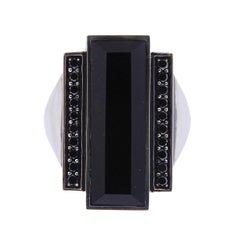 Georg Jensen Nocturne Black Diamond Onyx Sterling Silver Ring