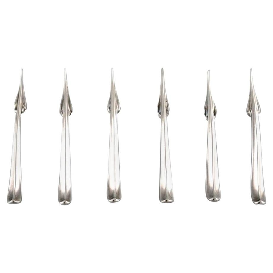 Georg Jensen Nut Picks / Cocktail Picks of Sterling Silver, 
Blossom
