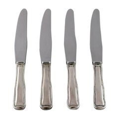 Georg Jensen Old Danish Cutlery, Four Lunch Knives