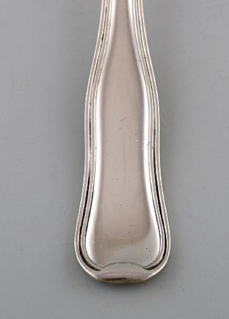 20th Century Georg Jensen Old Danish Cutlery, Set of Six Bouillon Spoons in Sterling Silver For Sale
