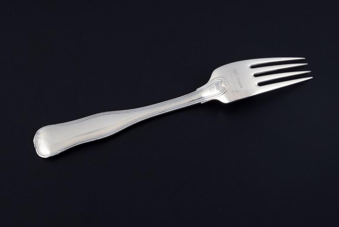Georg Jensen Old Danish dinner fork in sterling silver.  In Good Condition For Sale In Copenhagen, DK