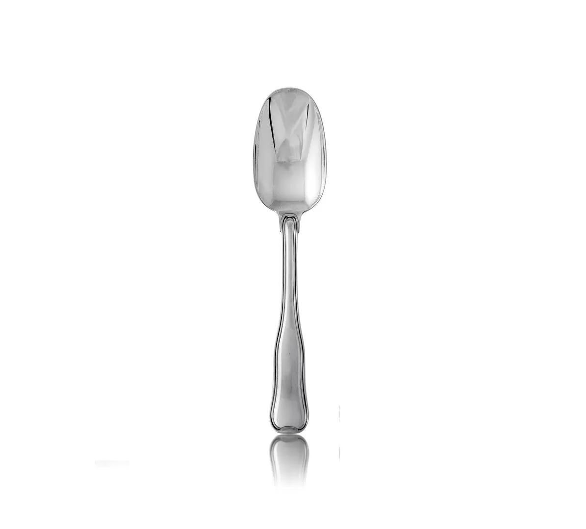 Hand-Crafted Georg Jensen Old Danish “Dobbeltriflet” Silverware Service for Eight For Sale