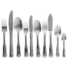 Georg Jensen Antiguo Servicio de Platería Danesa "Dobbeltriflet" para Ocho