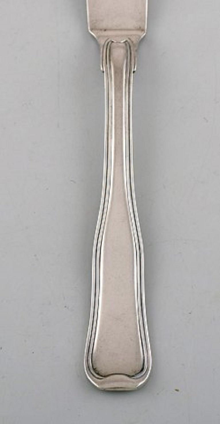 Scandinavian Modern Georg Jensen Old Danish Fish Cutlery in Sterling Silver. Set for Four People For Sale
