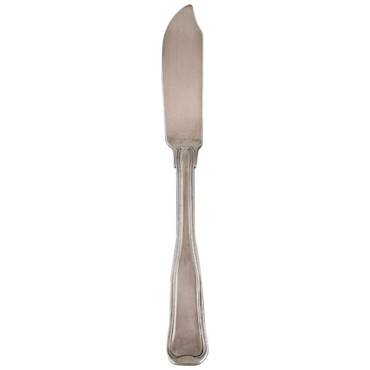 Georg Jensen Old Danish Fish Knife in Sterling Silver, Two Pieces