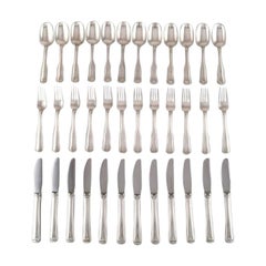 Vintage Georg Jensen Old Danish Lunch Cutlery in Sterling Silver Lunch Service for 12 Pc