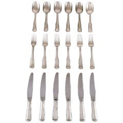 Georg Jensen Old Danish Lunch Cutlery in Sterling Silver, Set for Six People