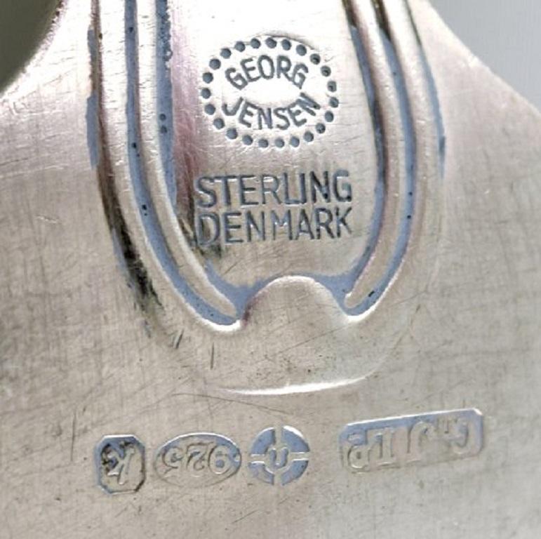 Georg Jensen Old Danish Lunch Fork in Sterling Silver and Stainless Steel, 3 Pcs In Good Condition For Sale In Copenhagen, DK