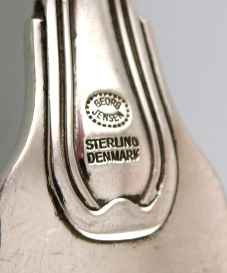 Georg Jensen Old Danish Meat Fork in Sterling Silver In Good Condition For Sale In Copenhagen, DK