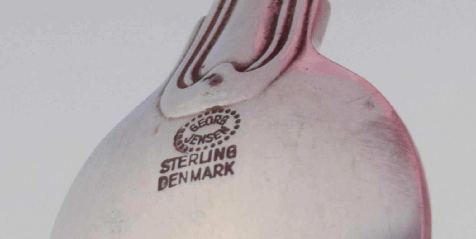 Sterling Silver Georg Jensen. Old Danish salt spoon in sterling silver. For Sale