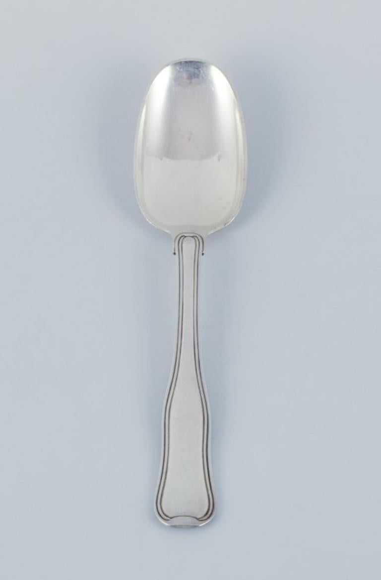 20th Century Georg Jensen Old Danish, set of six dessert spoons in sterling silver.  For Sale