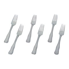 Old Danish, Satz von sechs Tafelgabeln aus Sterlingsilber von Georg Jensen.