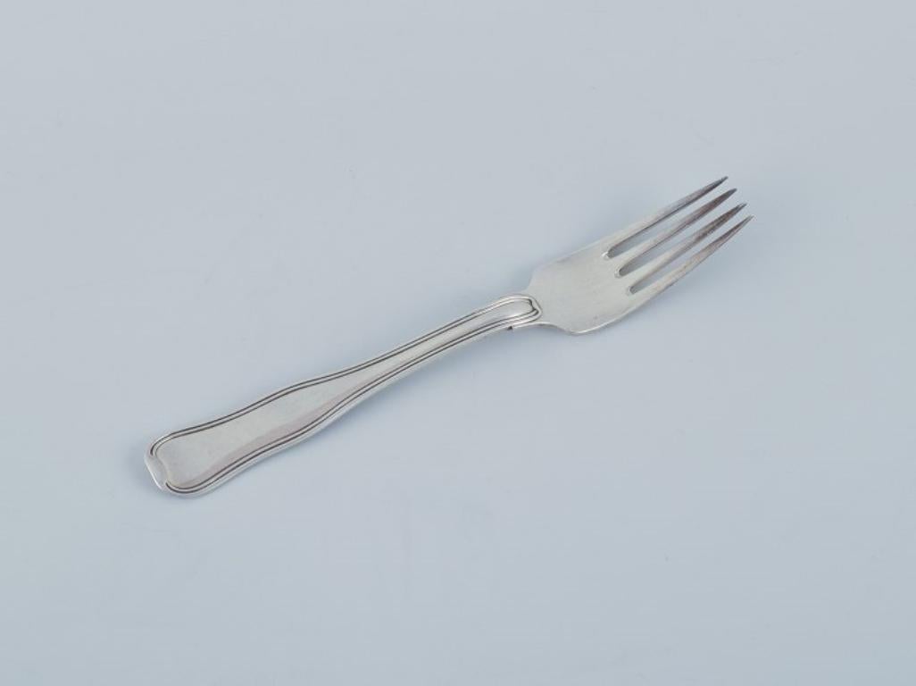 Georg Jensen Old Danish, six lunch forks in sterling silver.  In Excellent Condition For Sale In Copenhagen, DK
