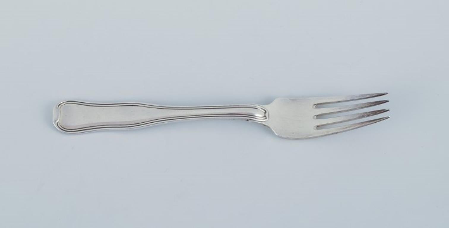 20th Century Georg Jensen Old Danish, six lunch forks in sterling silver. For Sale