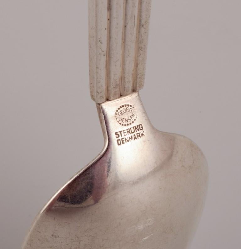 Georg Jensen, pair of Bernadotte dinner spoons in sterling silver. In Excellent Condition For Sale In Copenhagen, DK