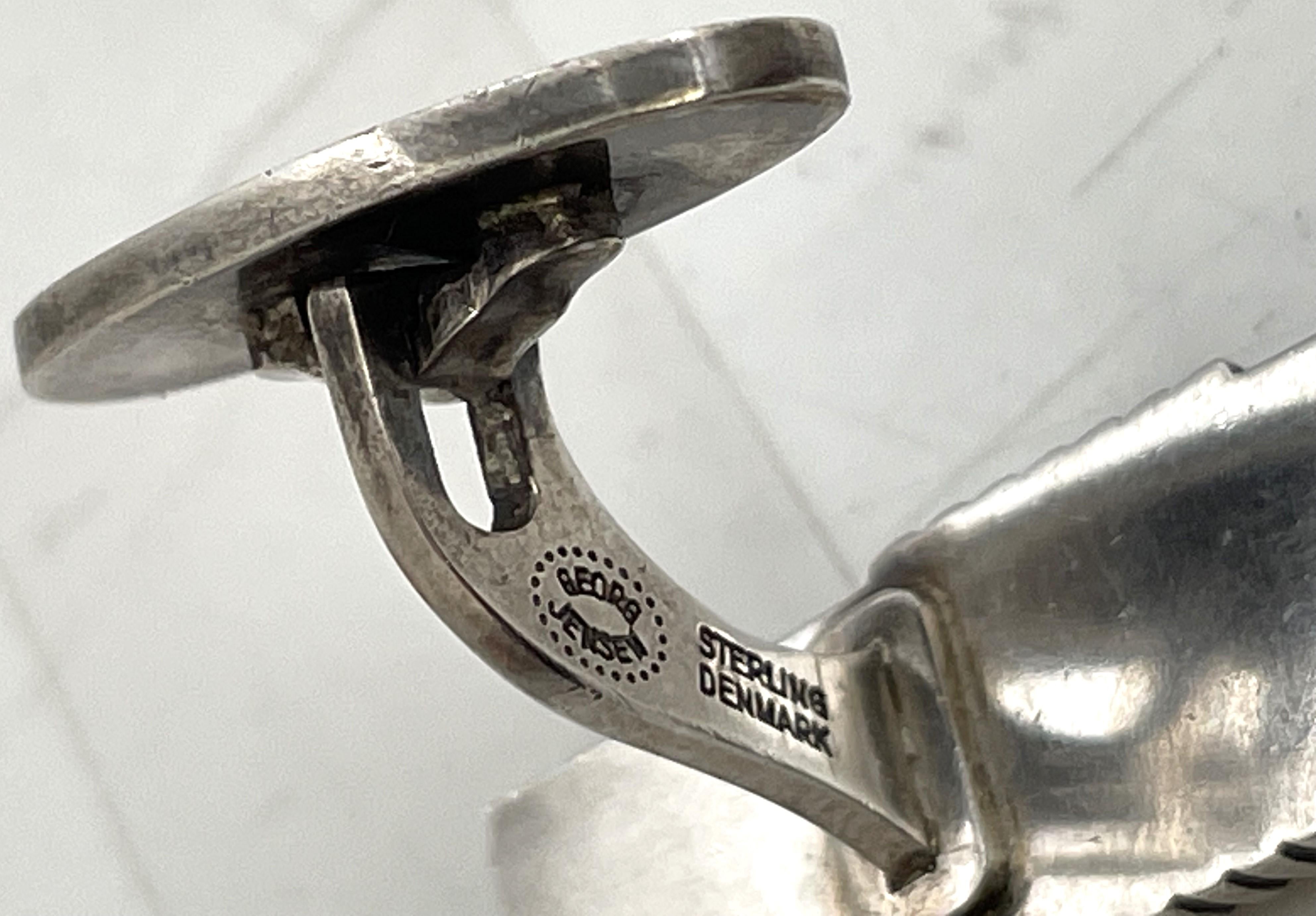 20th Century Georg Jensen Pair of Sterling Silver Cufflinks #80 For Sale