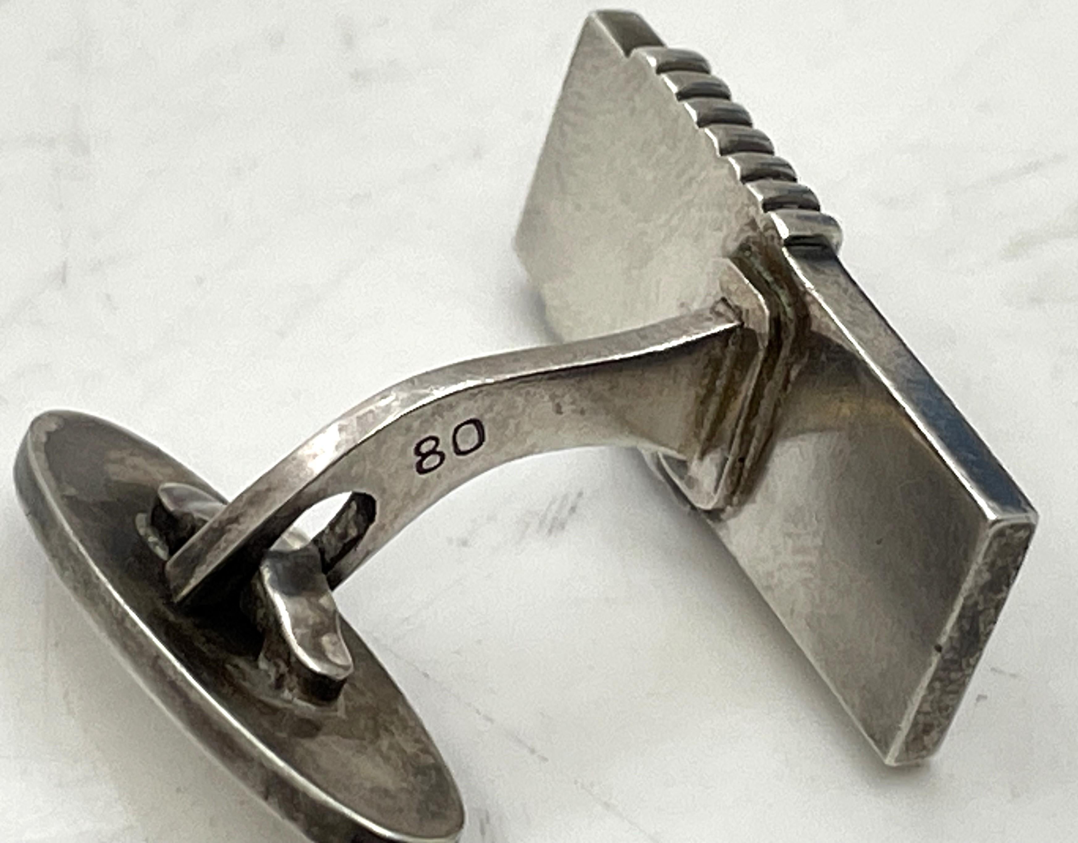 Georg Jensen Pair of Sterling Silver Cufflinks #80 For Sale 1
