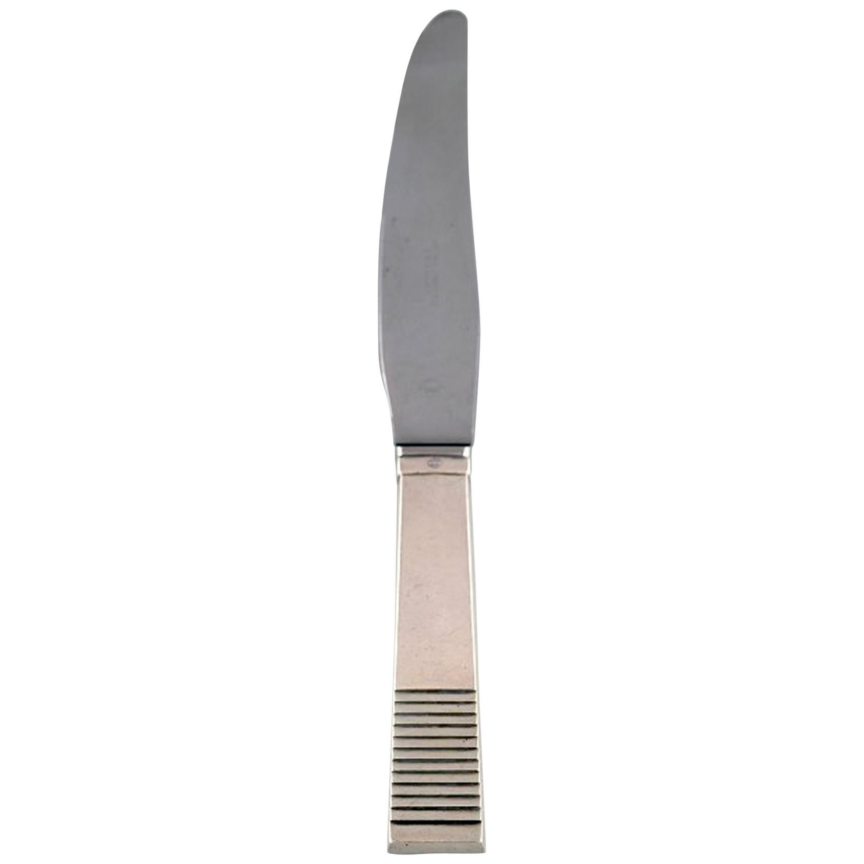 Georg Jensen Parallel, Dinner Knife in Sterling Silver For Sale