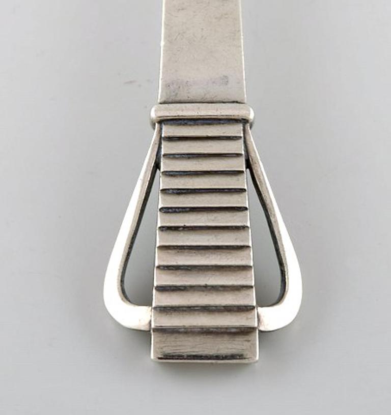 Art Deco Georg Jensen Parallel, Early Serving Spoon in Sterling Silver For Sale