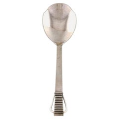 Georg Jensen Parallel, Early Serving Spoon in Sterling Silver