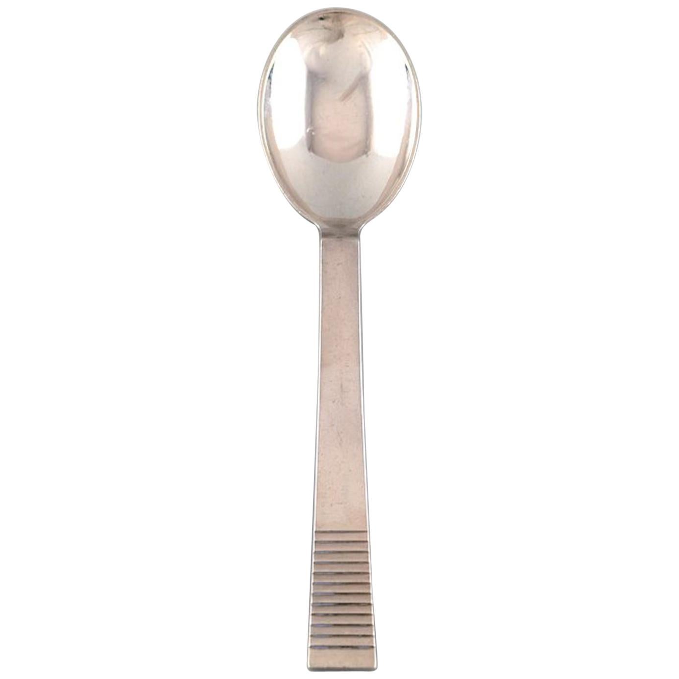 Georg Jensen Parallel, Large Tea Spoon/Child Spoon in Sterling Silver, 2 Pieces