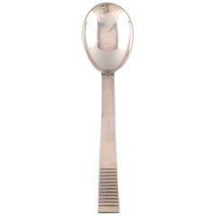Georg Jensen Parallel, Large Tea Spoon/Child Spoon in Sterling Silver, 2 Pieces