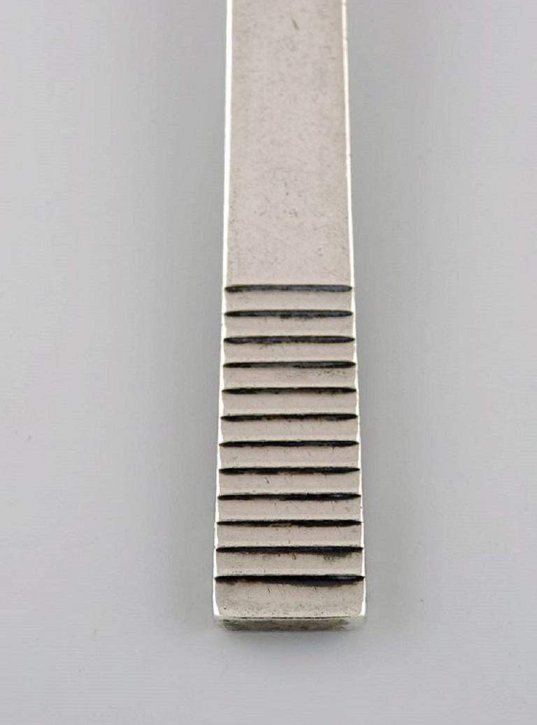 Art Deco Georg Jensen Parallel / Relief, Dessert Spoon in Sterling Silver, Dated 1931